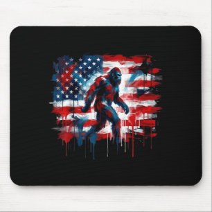 Bigfoot USA Amerikanische Flagge Sasquatch patriot Mousepad