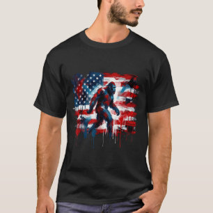 Bigfoot USA Amerikanische Flagge Sasquatch patriot T-Shirt