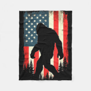 Bigfoot USA-Flagge patriotisch vierter Juli Fleecedecke
