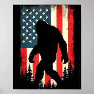 Bigfoot USA-Flagge patriotisch vierter Juli Poster