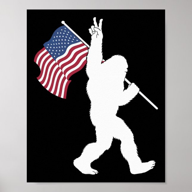 Bigfoot USA-Flagge  Poster (Vorne)