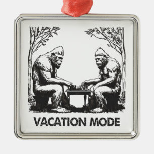 Bigfoot Vacacation Mode Schach Ornament Aus Metall