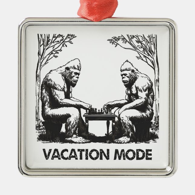 Bigfoot Vacacation Mode Schach Ornament Aus Metall (Vorne)