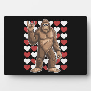 Bigfoot Valentinstag Funny Hearts Sasquatch Liebe Fotoplatte