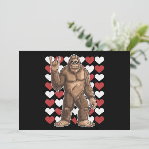 Bigfoot Valentinstag Lustige Herzen Sasquatch Lieb Einladung