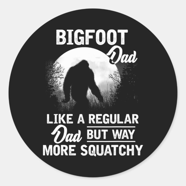 Bigfoot Vater Funny Sasquatch Bigfoot Fathers Day  Runder Aufkleber (Vorderseite)