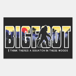 Bigfoot Versteck im Wald, Wild Expedition Rechteckiger Aufkleber