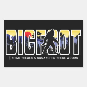 Bigfoot Versteck im Wald, Wild Expedition Rechteckiger Aufkleber