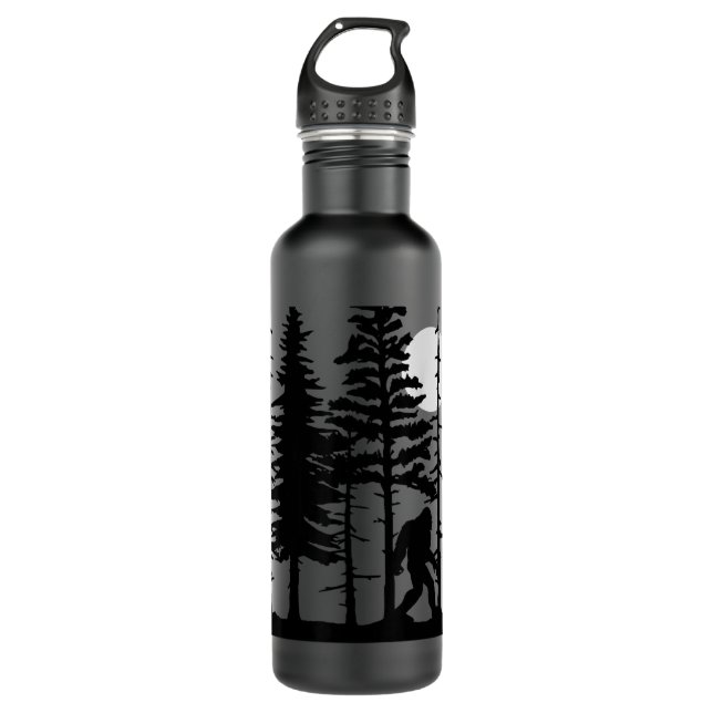Bigfoot Verstecken im Wald für Sasquatch-Gläubige Edelstahlflasche (Vorderseite)