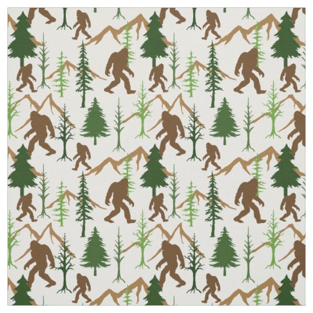 Bigfoot Verstecken im Waldmuster Stoff (Muster)