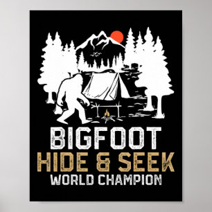 Bigfoot Versteckspiel Weltmeister Lustiger Bigfoot Poster