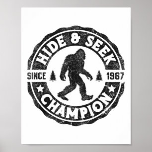 Bigfoot Versteckte-Suche-Meister Lustiger Sasquatc Poster