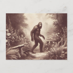 Bigfoot Vintage-Illustration Folklore Postkarte