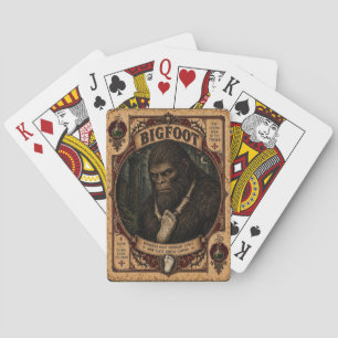 Bigfoot, Vintage Zirkusmonster Spielkarten