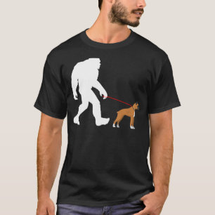 Bigfoot Walking Boxer Dog Thirt Sasquatch mit Bo T-Shirt