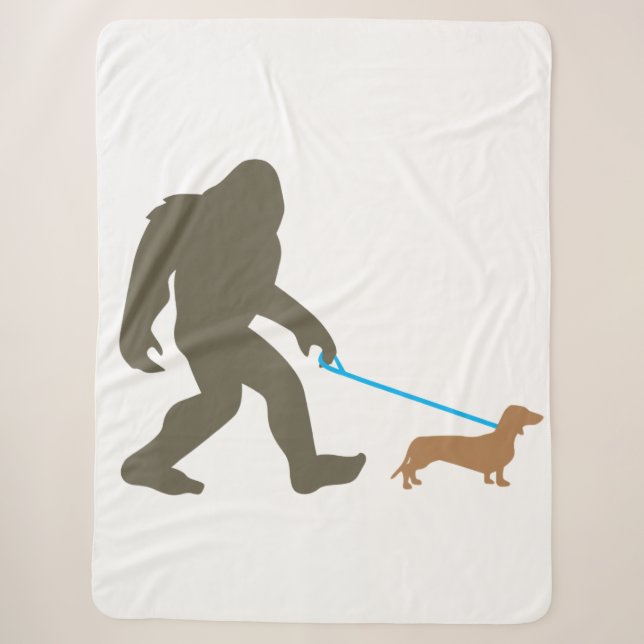 Bigfoot Walking Dachshund Sasquatch Doxie Dog Gift Sherpadecke (Vorderseite)