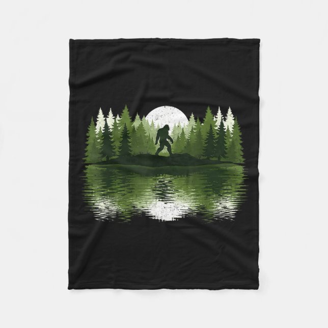 Bigfoot Walking Forest Sasquatch Woods Parks Men W Fleecedecke (Vorderseite)