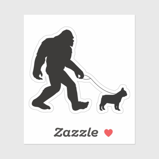 Bigfoot Walking French Bulldog Aufkleber (Blatt)