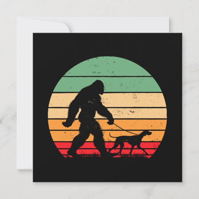 Bigfoot Walking German Kurzhaar Pointer Dog Vin Einladung (Vorderseite)
