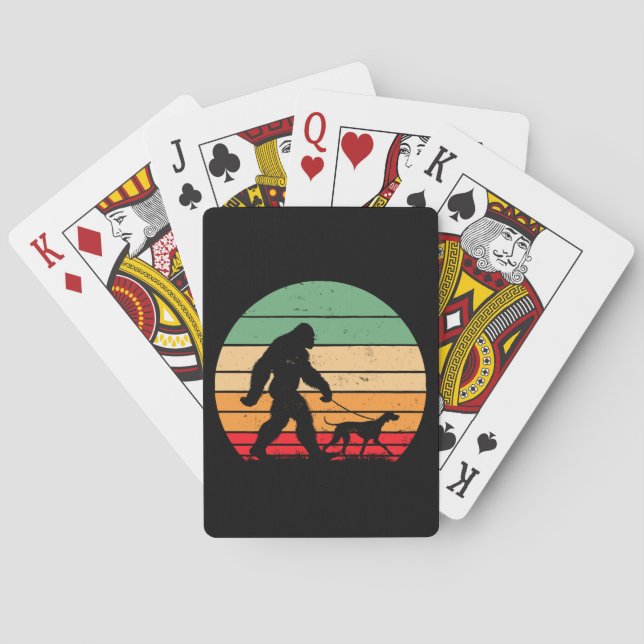 Bigfoot Walking German Kurzhaar Pointer Dog Vin Spielkarten (Rückseite)