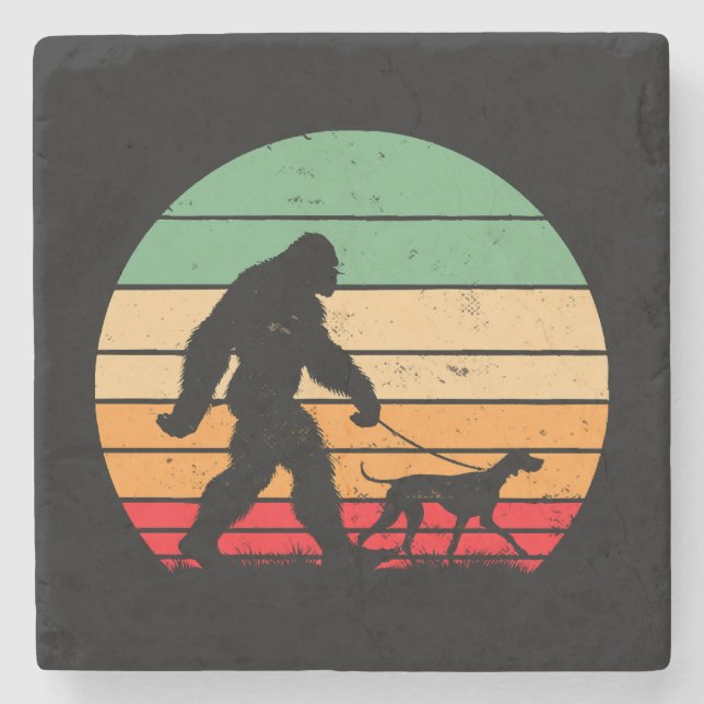 Bigfoot Walking German Kurzhaar Pointer Dog Vin Steinuntersetzer (Vorderseite)