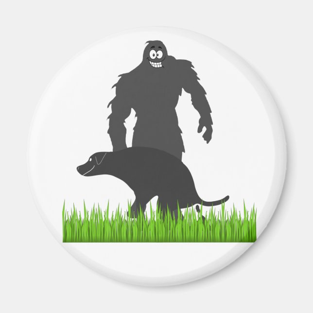 Bigfoot Walking seinen Hund Magnet (Vorne)