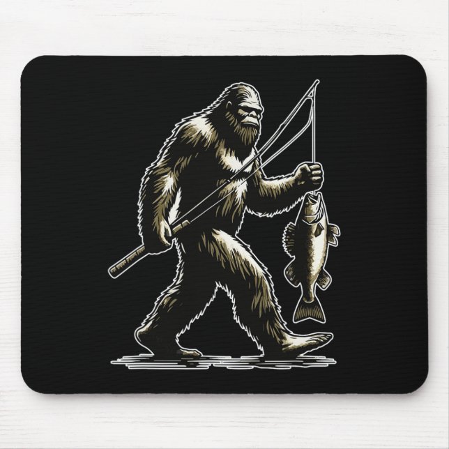 Bigfoot Walleye Jagd Angler Sasquatch Walleye F Mousepad (Vorne)