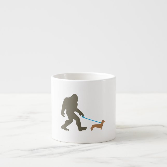 Bigfoot Wandern Dackel Sasquatch Dackel Dog Gesche Espressotasse (Vorderseite)