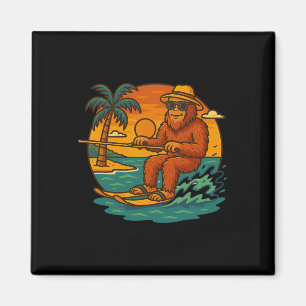 Bigfoot-Wasserski-Sommer-Sonnenuntergang-Strand-Gr Magnet
