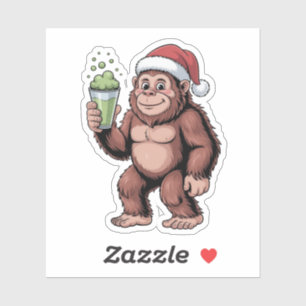 Bigfoot Weihnachten Sasquatch Matcha Liebhaber  Aufkleber