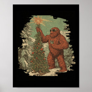 Bigfoot-Weihnachtsbaum-Lichter Tarot Weihnachten S Poster