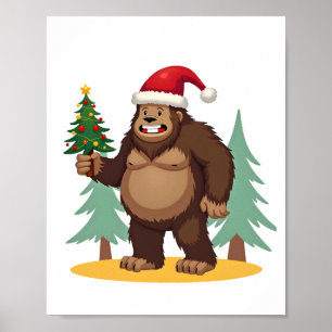 Bigfoot-Weihnachtsbaum-Santa-Hut (4) Poster