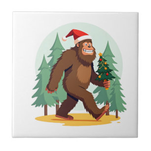 Bigfoot-Weihnachtsbaum-Santa-Mütze (1) Fliese