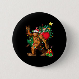 Bigfoot-Weihnachtsbaumlichter Xmas-Jungs Männer Sa Button