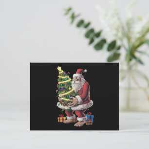 Bigfoot-Weihnachtsbaumlichter Xmas Sasquatch-Fan Feiertagspostkarte