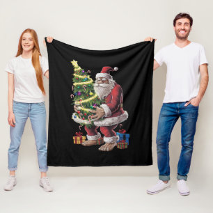 Bigfoot-Weihnachtsbaumlichter Xmas Sasquatch-Fan Fleecedecke