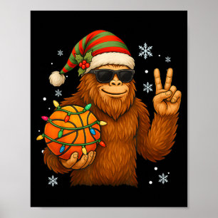 Bigfoot Weihnachtsmann Basketball Weihnachten Poster
