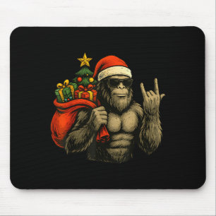 Bigfoot Weihnachtsmann-Christbaum-Rock-On-lustiges Mousepad