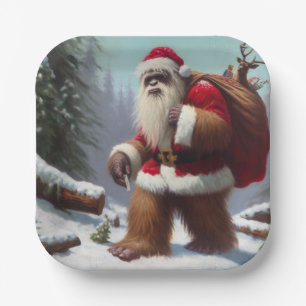 Bigfoot Weihnachtsmann Pappteller