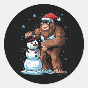 Bigfoot Weihnachtsmann Schneemann Kinder Jungen Mä Runder Aufkleber