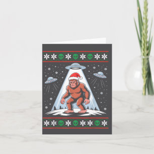 Bigfoot Weihnachtsmann Ufo Alien Lustiger Hässlich Karte