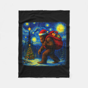 Bigfoot Weihnachtsmann Weihnachten Sternen Nacht S Fleecedecke
