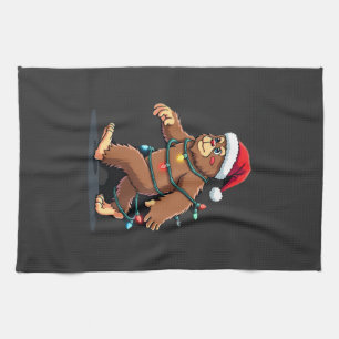 Bigfoot Weihnachtsmann Weihnachtsbaum Lichter Xmas Geschirrtuch
