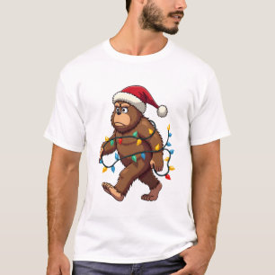 Bigfoot Weihnachtsmann Weihnachtsbaum Lichter Xmas T-Shirt
