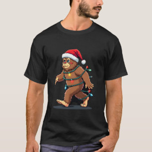 Bigfoot Weihnachtsmann Weihnachtsbaum Lichter Xmas T-Shirt