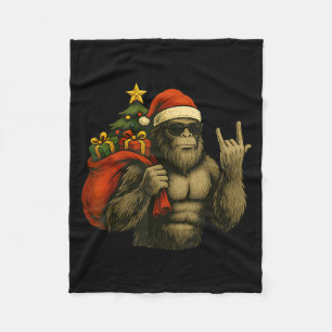 Bigfoot Weihnachtsmann Weihnachtsbaum Rock On Lust Fleecedecke