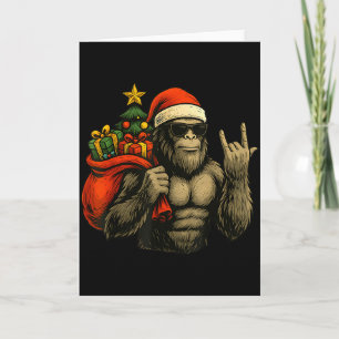 Bigfoot Weihnachtsmann Weihnachtsbaum Rock On Lust Karte