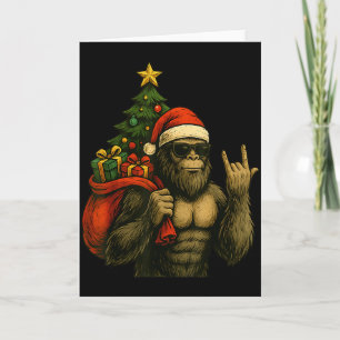 Bigfoot Weihnachtsmann Weihnachtsbaum Rock On Lust Karte