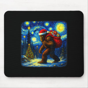 Bigfoot Weihnachtsmann Weihnachtsstern Nacht Sasqu Mousepad