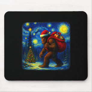 Bigfoot Weihnachtsmann Weihnachtsstern Nacht Sasqu Mousepad
